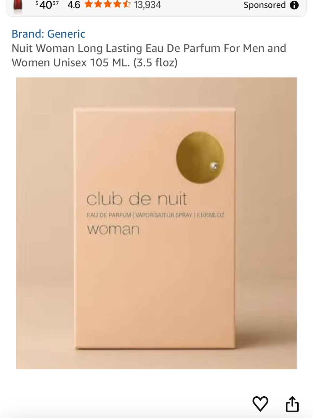 club de nuit woman Eau de Parfum - Peach Box